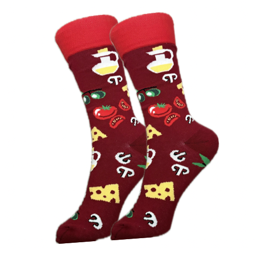 Red Pizza Topping Socks