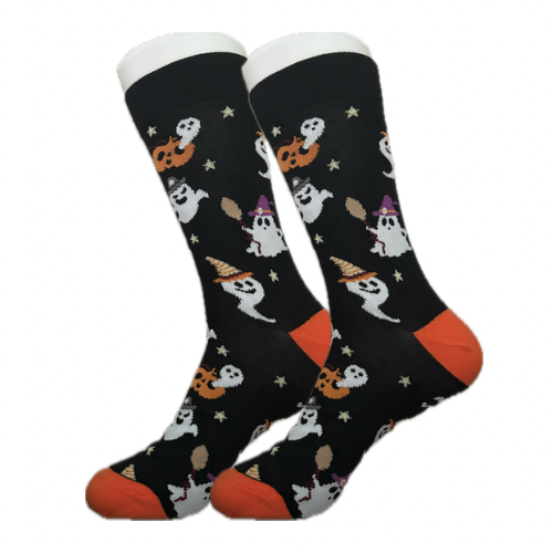 Pumpkin and Ghost Socks