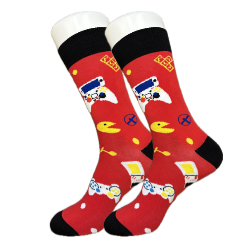 Men's Christmas Favourites 6 Pack Bundle - Guitar, Video Game, Hot Dog, Polka Dot, and Christmas Socks