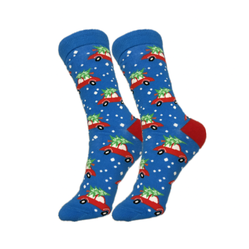 Blue Christmas Tree Car Socks