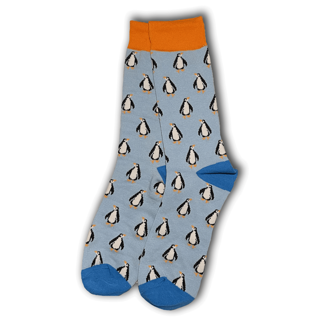 Blue Orange Penguin Socks