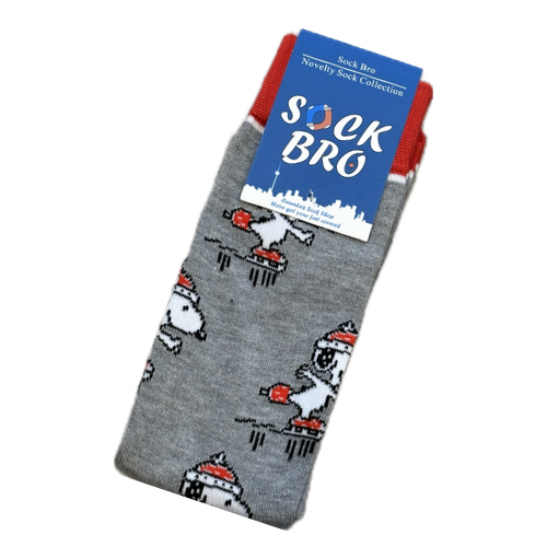 Grey Snoopy Skating Socks