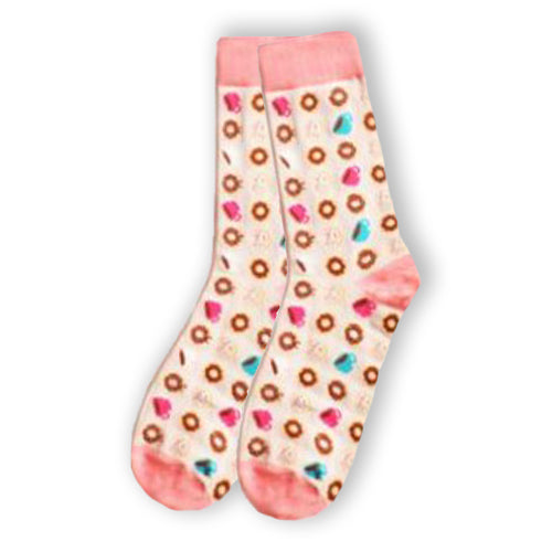 Pink Coffee and Donuts Socks