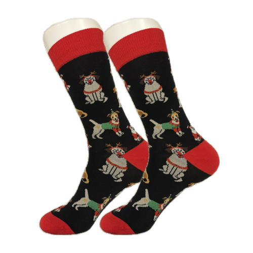 Black Christmas Dog Socks