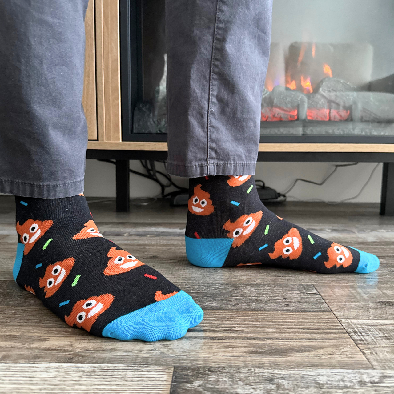 Black Poo Emoji Socks