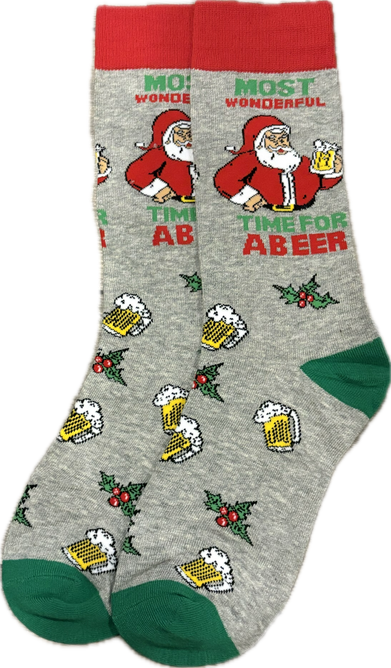 Grey Santa Beer Socks