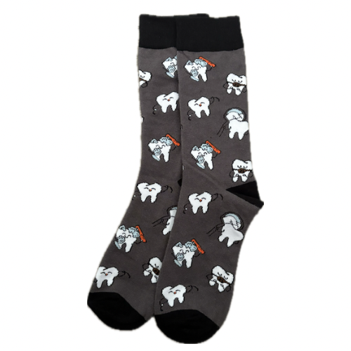 Grey Tooth Cleaning Socks