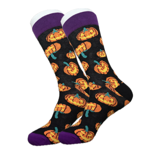 Black Jack-O-Lantern Socks