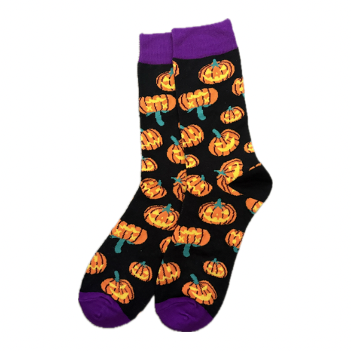 Black Jack-O-Lantern Socks