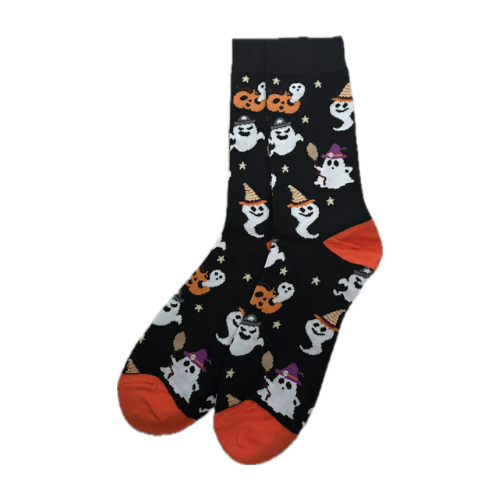 Pumpkin and Ghost Socks