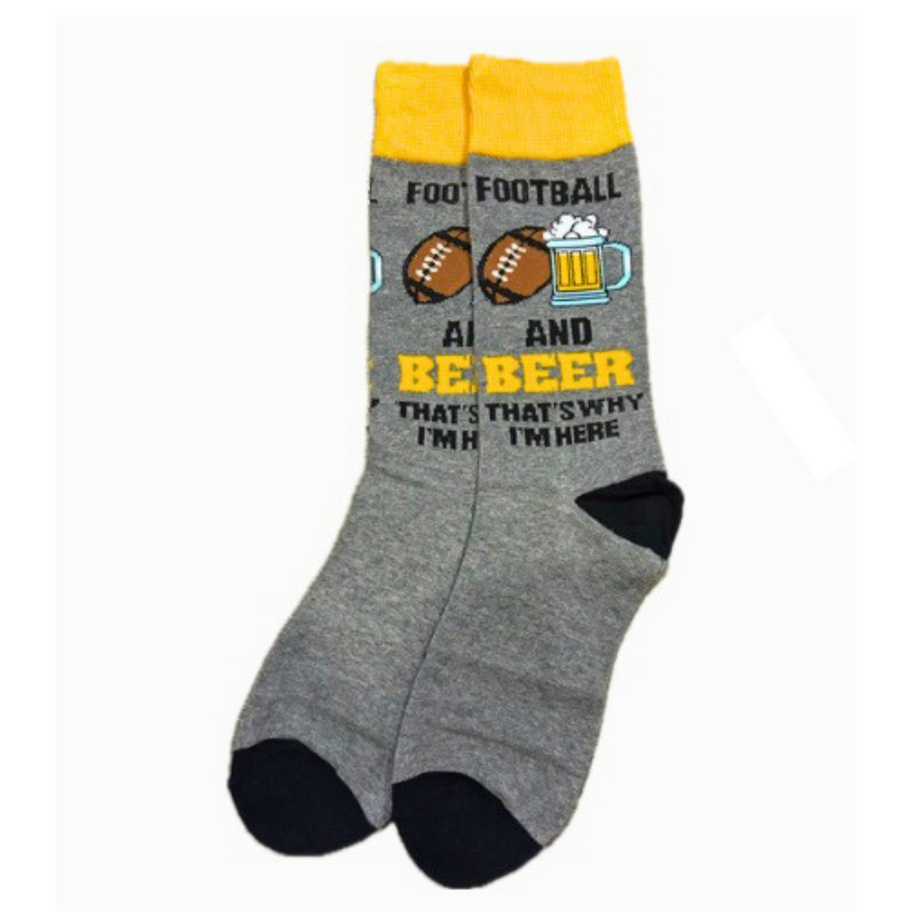 Grey Football and Beer Socks