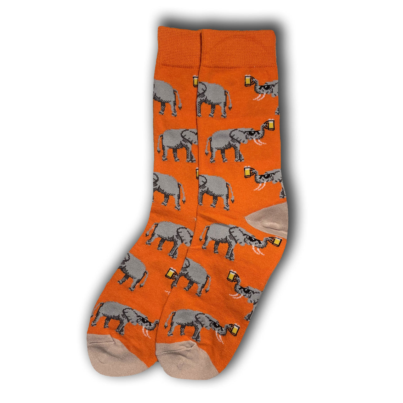 Orange Elephant Beer Socks