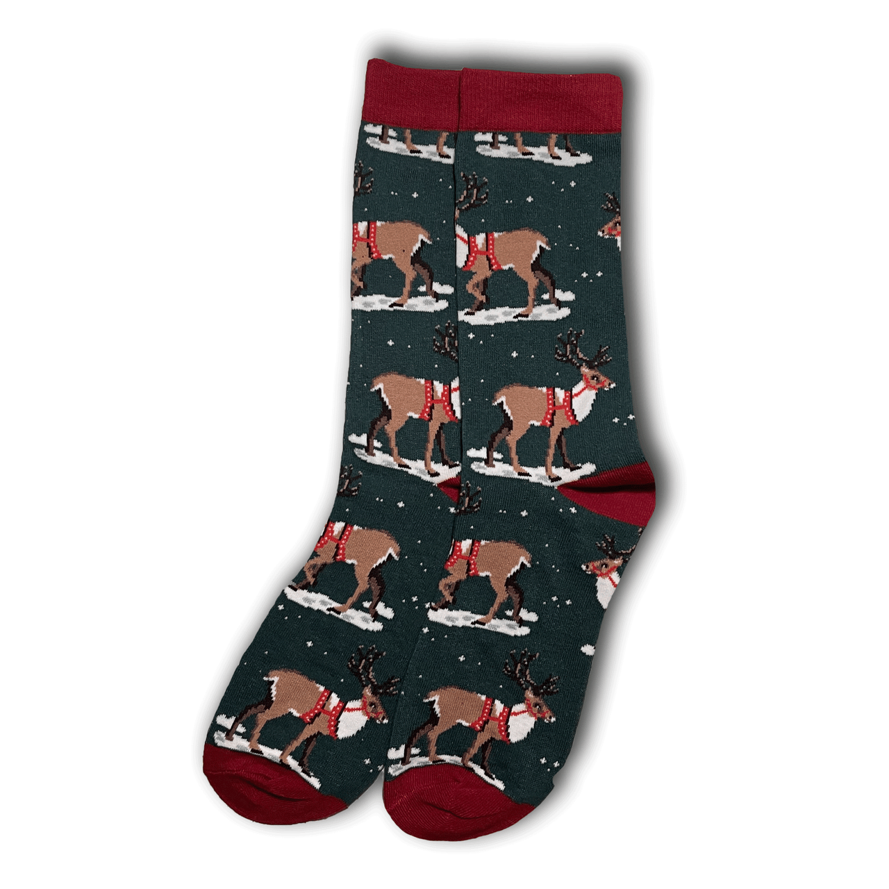 Green Reindeer Socks