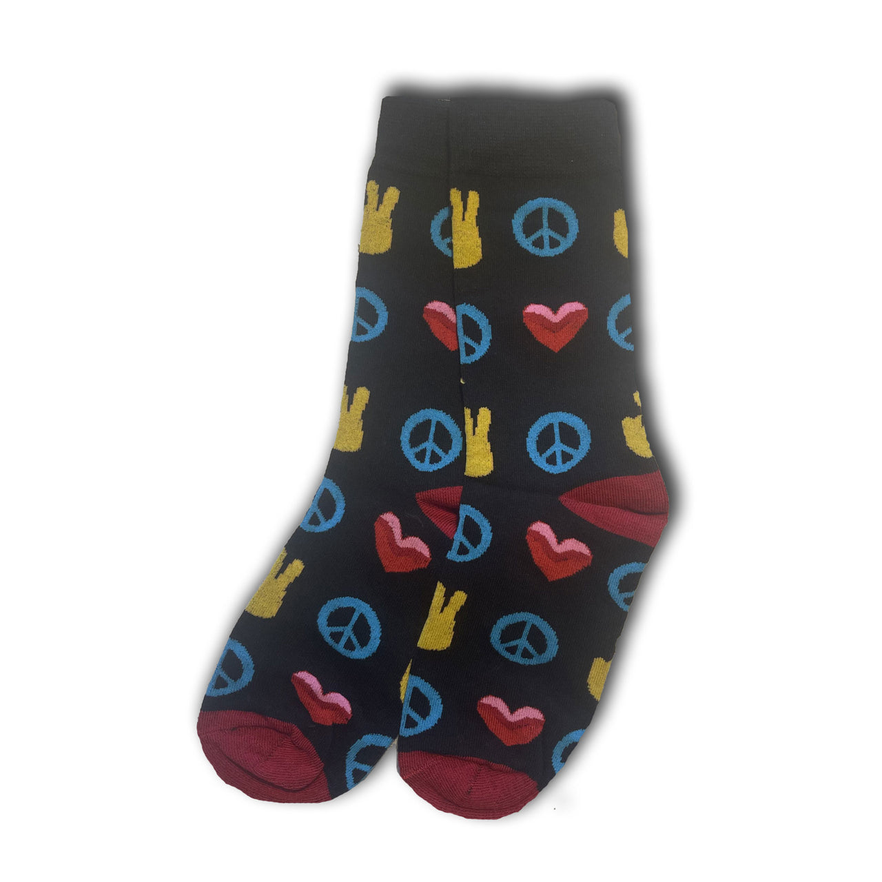 Black Peace and Love Socks