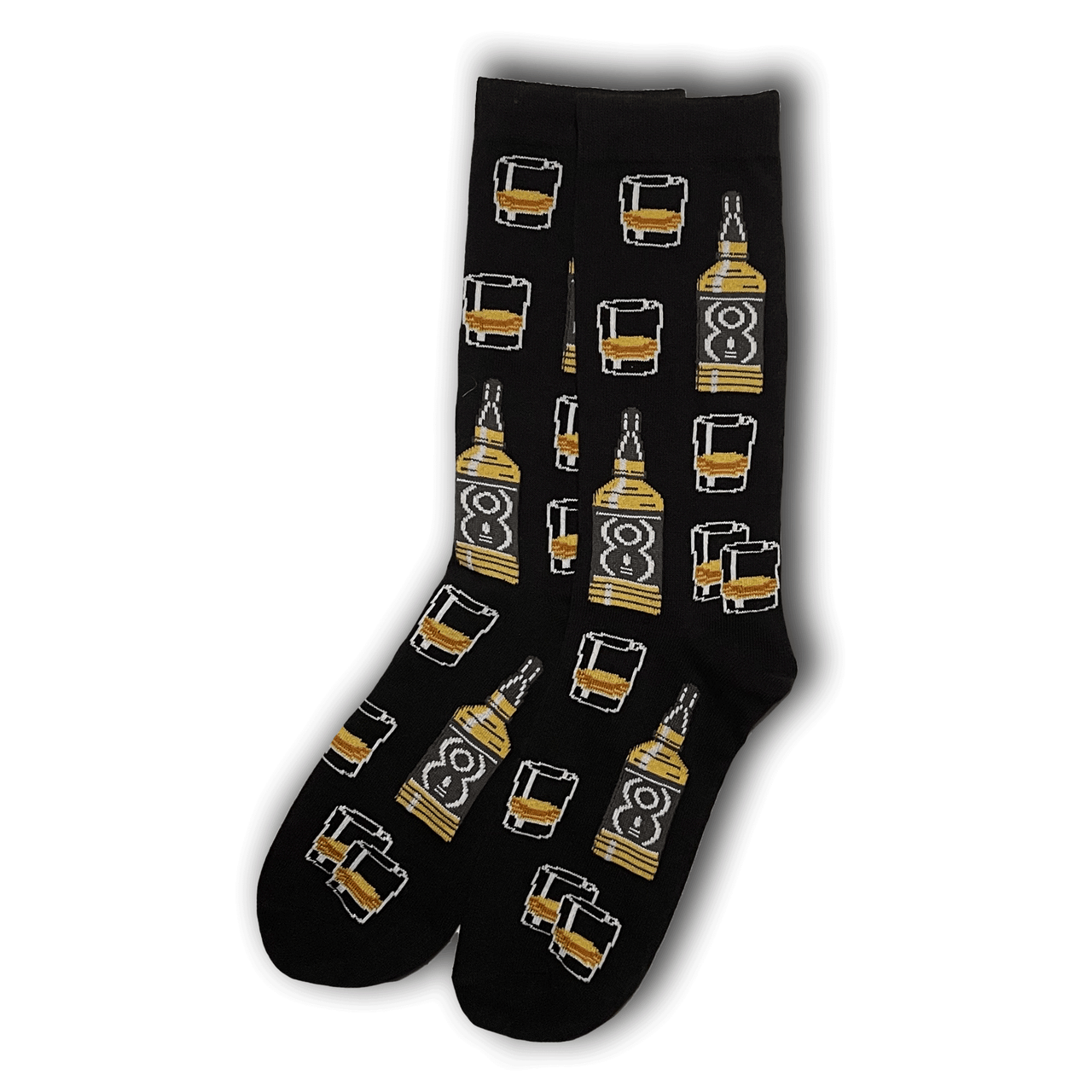 Black Whiskey Glass Socks