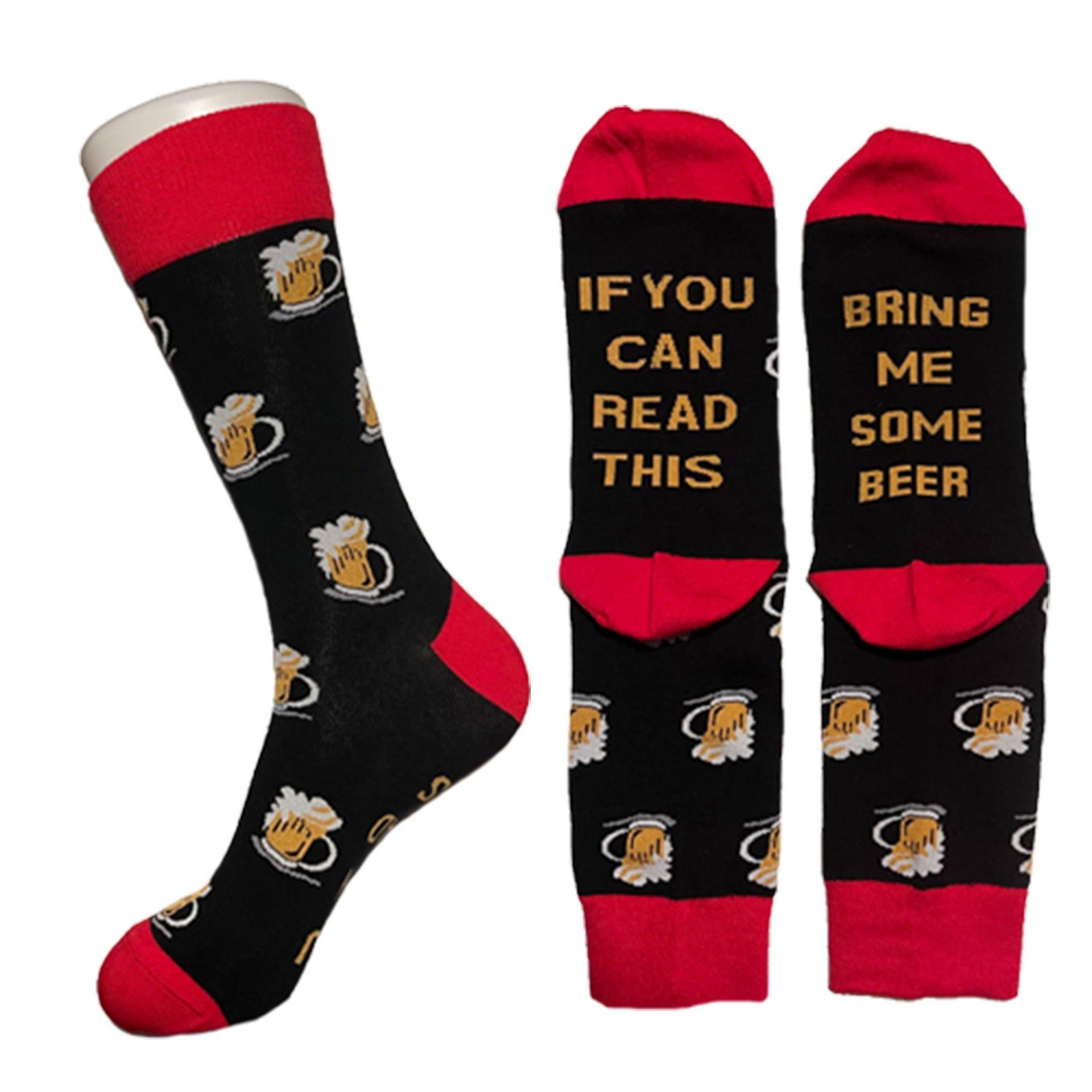 Black and Red Beer Socks - Sock Bro 