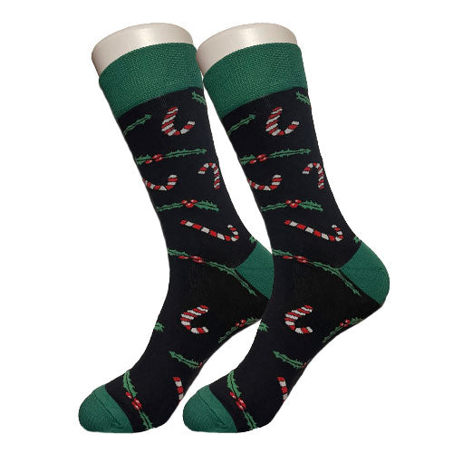 Black Candy Cane Socks