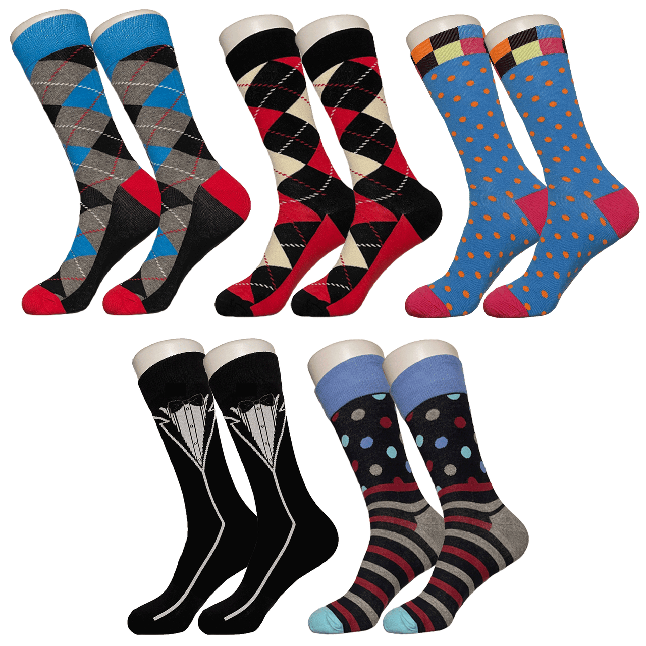 Classic Dress Sock Bundle - 5 Pack