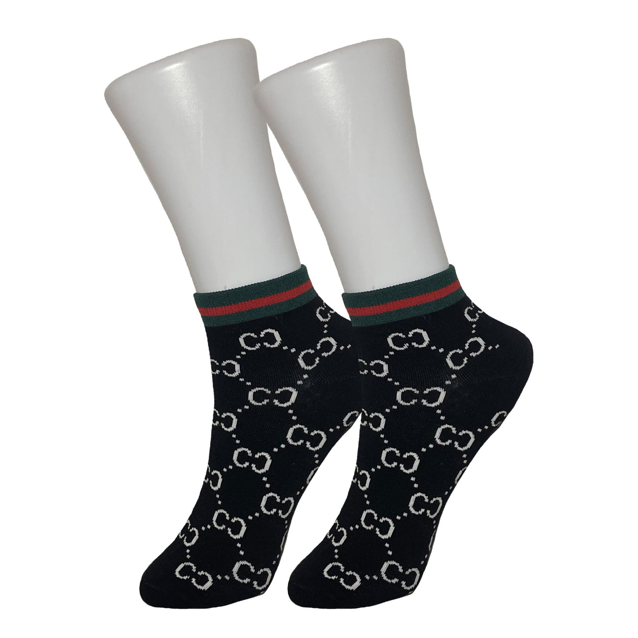 Black Designer Ankle Socks