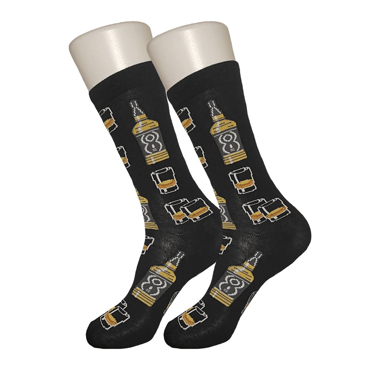 Black Whiskey Glass Socks