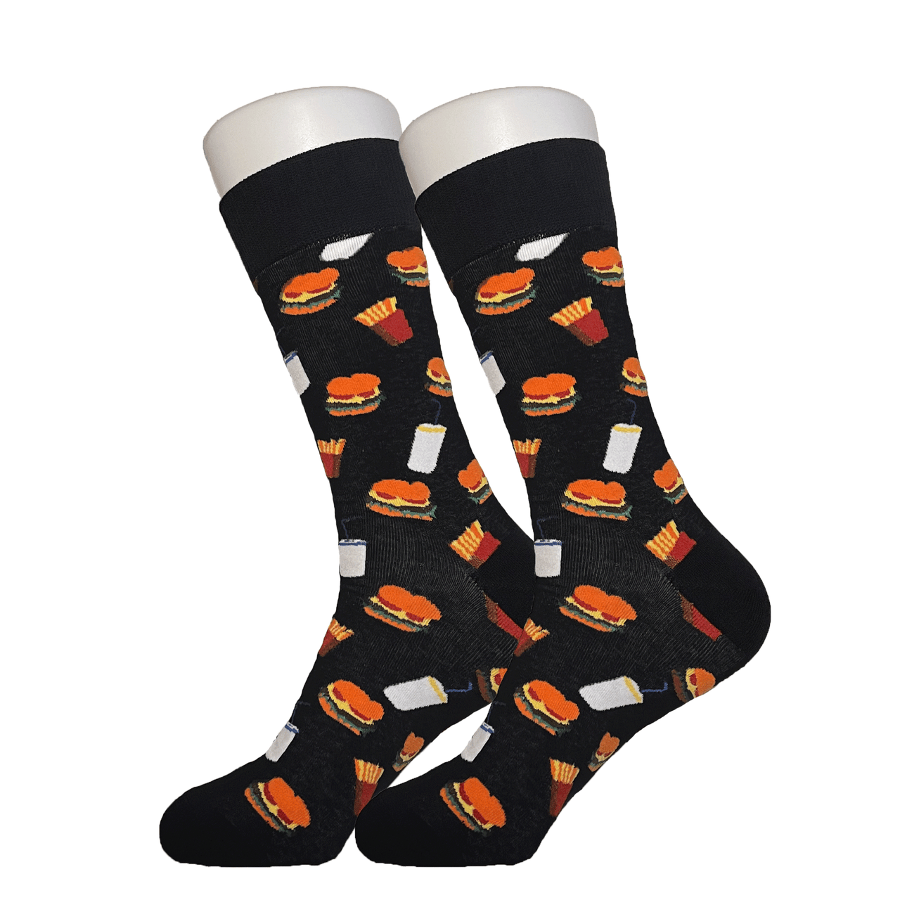 Black Burgers and Fries Socks