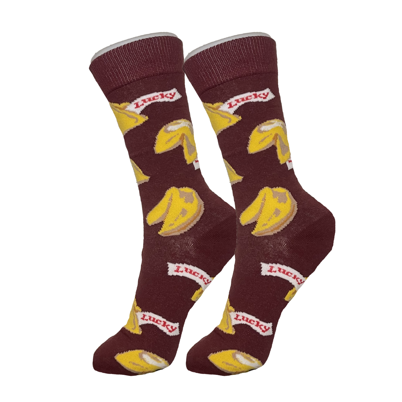 Maroon Fortune Cookie Socks