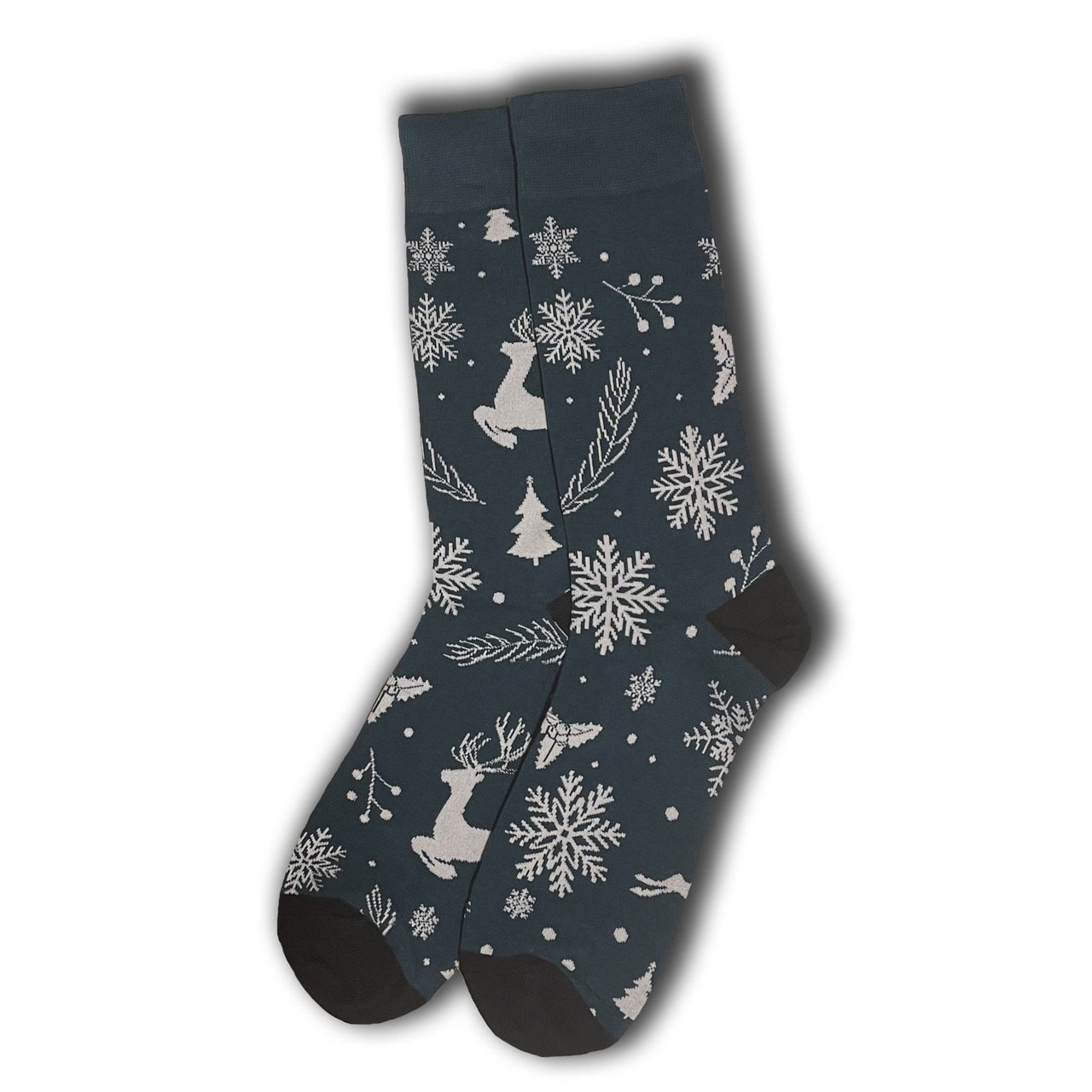 Green Reindeer Christmas Socks